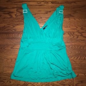 Express Green rhinestone detail babydoll tank L